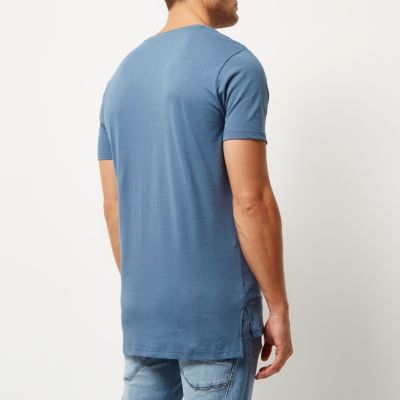 Blue longline t-shirt